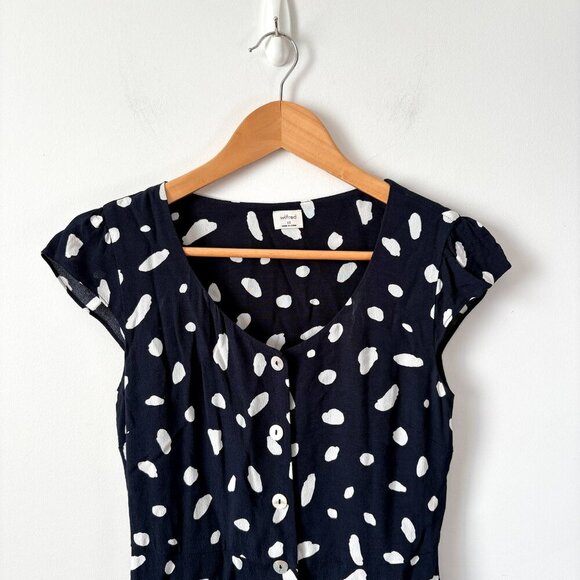 Aritzia Wilfred Capulet Button Front Bustier Mini Dress Navy White Size XS - Picture 5 of 8